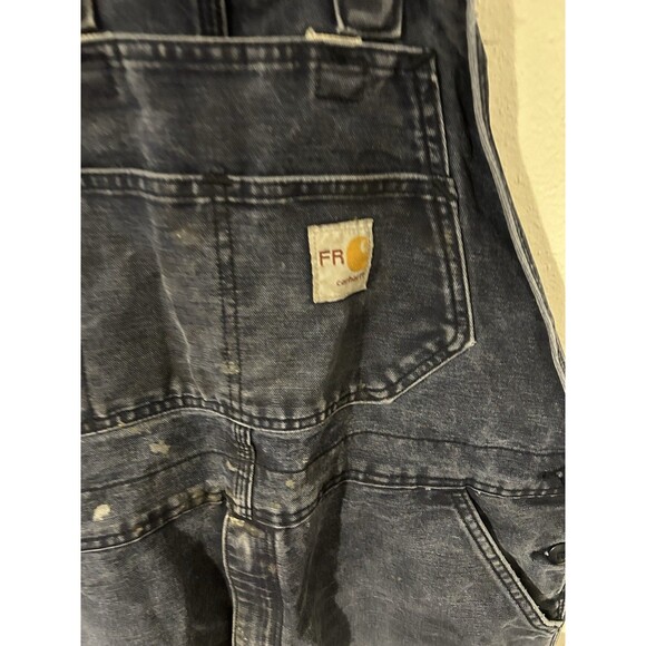 Carhartt FR Cat 2 Bibs Overalls Blue 44x30 Fair Condition - Picture 4 of 12